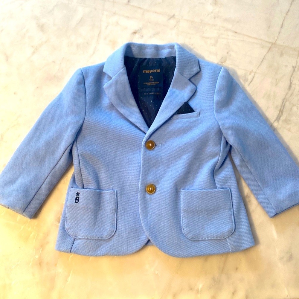 Mayoral Baby Suit Jacket w Pocket Square